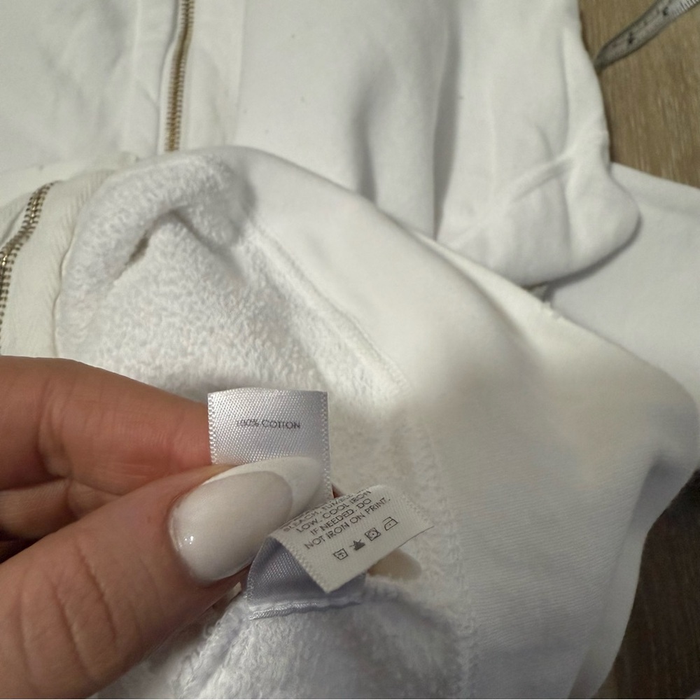 Unsubscribed 100% cotton zip up hooded sweatshirt white size small - Picture 5 of 5